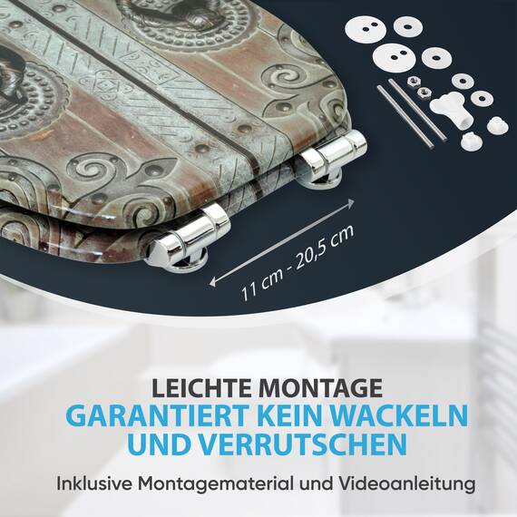 Sanilo WC Sitz mit Absenkautomatik, viele schöne Holz Toilettendeckel zur Auswahl, hochwertige und stabile Qualität (Door)