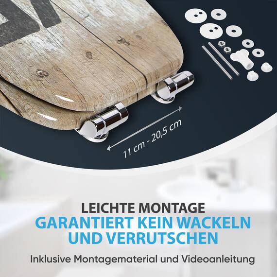 Sanilo WC Sitz mit Absenkautomatik, viele schöne Holz Toilettendeckel zur Auswahl, hochwertige und stabile Qualität (Old Style)