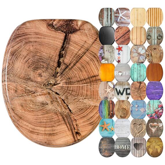 Sanilo WC Sitz mit Absenkautomatik, viele schöne Holz Toilettendeckel zur Auswahl, hochwertige und stabile Qualität (Old Tree)