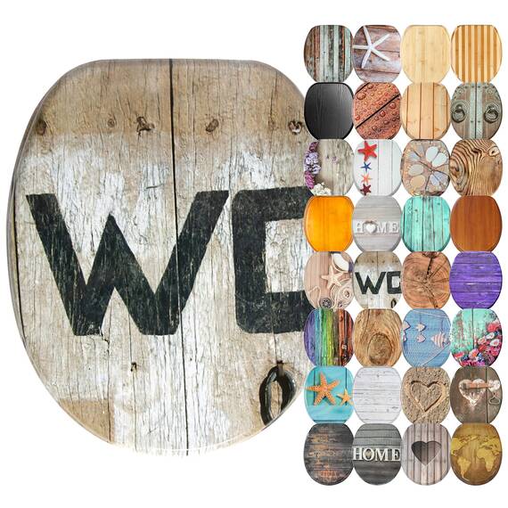 Sanilo WC Sitz mit Absenkautomatik, viele schöne Holz Toilettendeckel zur Auswahl, hochwertige und stabile Qualität (Old Style)