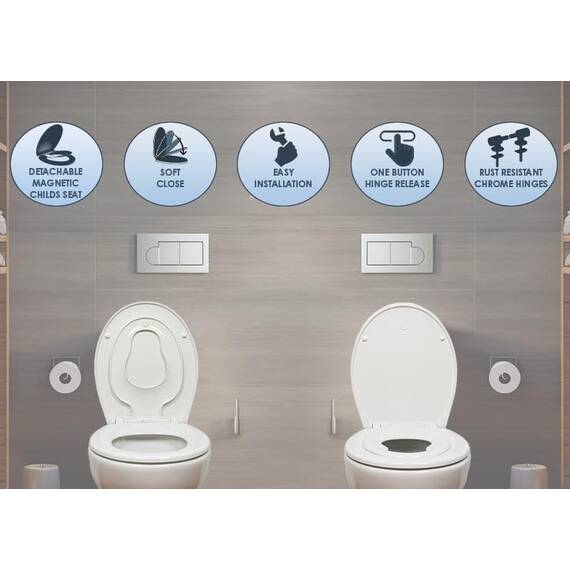 AQUALONA Toilettensitz „Family“, Plastik, Familie, Thermoplast, 26 x 26 x 47 cm