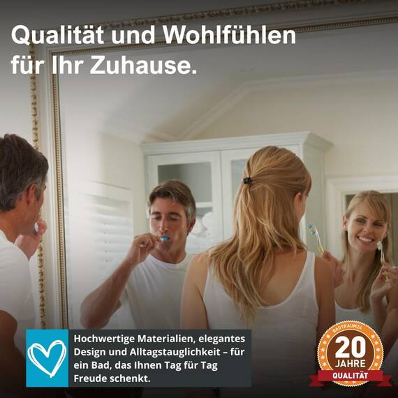Aqua Bagno Waschbecken 70 cm eckig, Aufsatzwaschbecken mit Hahnloch & Überlauf, modernes Waschbecken Bad aus Keramik, weiß Hochglanz, dünner Rand, wandhängender Waschtisch für Badezimmer