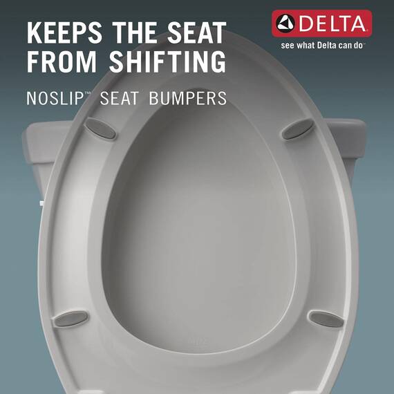 Delta Faucet 811901-WH Wycliffe Elongated Slow-Close Toilet Seat, White by DELTA FAUCET
