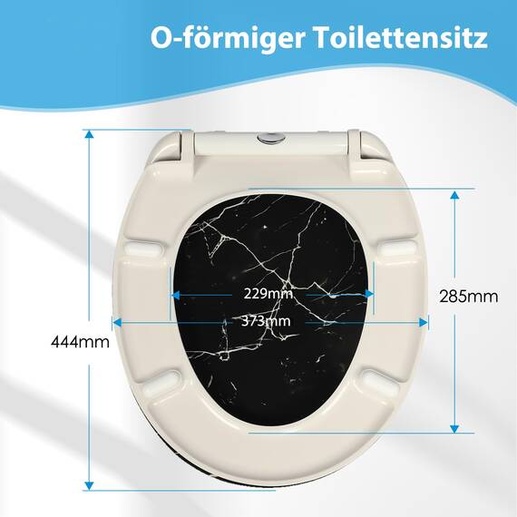 SINOBATH Design WC-Sitz mit Motiv, Soft-Close, Duroplast, Einfache Montage, Quick-Release, UV-beständig