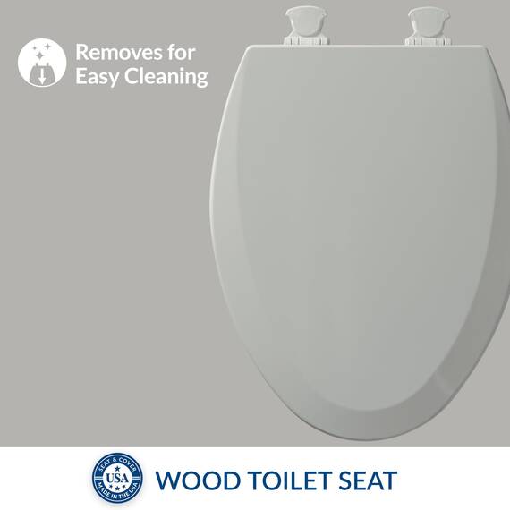 Bemis WC Sitz mit Easy Clean & Change Scharnieren, eisgrau, 1er Pack länglich, 1500EC 062