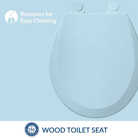 Bemis WC-Sitz 500EC 464 mit Easy Clean & Change Scharnieren, Dresden Blue, 1 Pack rund