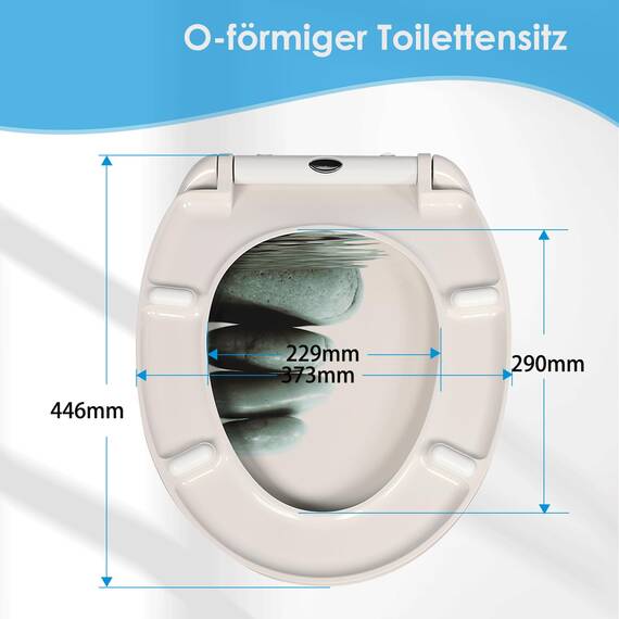 SINOBATH Design WC-Sitz mit Motiv, Soft-Close, Duroplast, Einfache Montage, Quick-Release, UV-beständig