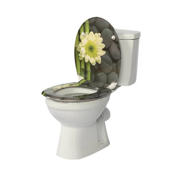 SINOBATH Design WC-Sitz mit Motiv, Soft-Close, Duroplast, Einfache Montage, Quick-Release, UV-beständig