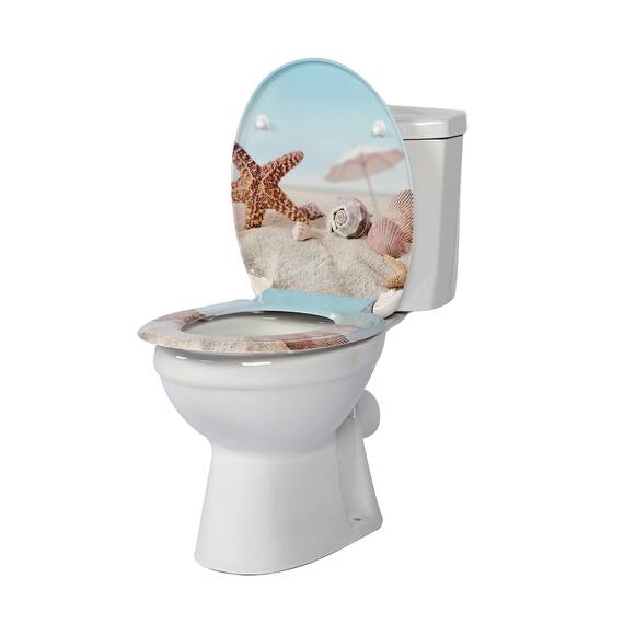 SINOBATH Design WC-Sitz mit Motiv, Soft-Close, Duroplast, Einfache Montage, Quick-Release, UV-beständig