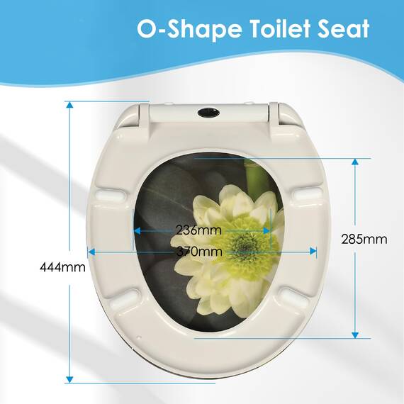 SINOBATH Design WC-Sitz mit Motiv, Soft-Close, Duroplast, Einfache Montage, Quick-Release, UV-beständig