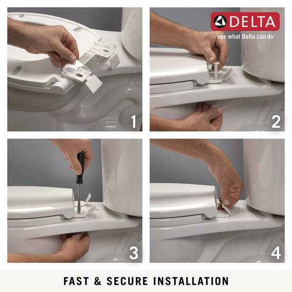 Delta Faucet 811901-WH Wycliffe Elongated Slow-Close Toilet Seat, White by DELTA FAUCET