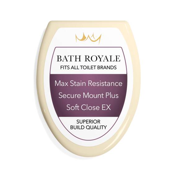 Bath Royale Toilettensitz, länglich, mit Abdeckung, BR501-02, Absenkautomatik, strapazierfähig, bequem, schmutzabweisend und leicht sauber zu halten, passend für alle WC-Marken, Executive-Serie