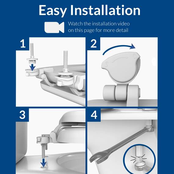 Mayfair 815EC 034 Toilettensitz, abnehmbar, weich, der sich nie löst, Himmelblau, rund