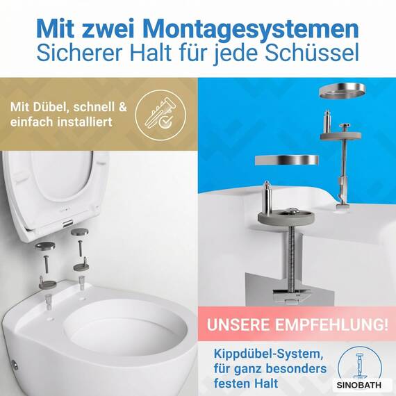 SINOBATH Design WC-Sitz mit Motiv, Soft-Close, Duroplast, Einfache Montage, Quick-Release, UV-beständig