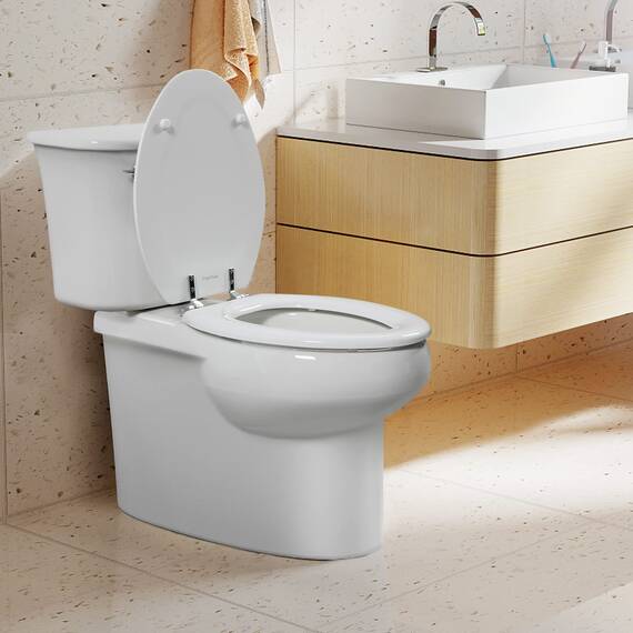 Angol Shiold Toilettensitz, länglich, weiß, Naturholz, mit Scharnieren aus Zinklegierung, einfach zu installieren, auch leicht zu reinigen, kratzfest von Angol Shiold (länglich, weiß)