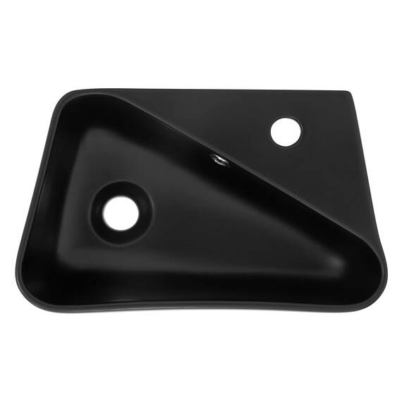 ML-Design Waschbecken aus Keramik in Schwarz matt 45x27x13 cm, Eckig, Hahnloch rechts, Wandmontage/Aufsatzwaschbecken, Design Waschtisch mit Überlauf, Aufsatz-Waschschale Waschplatz Handwaschbecken