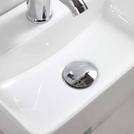 XIFIRY Kompaktes rechteckiges weißes Keramik-Waschbecken, kleines Badezimmer-Wandmontage-Waschbecken, 365 x 250 x 105 mm (Stil 1)