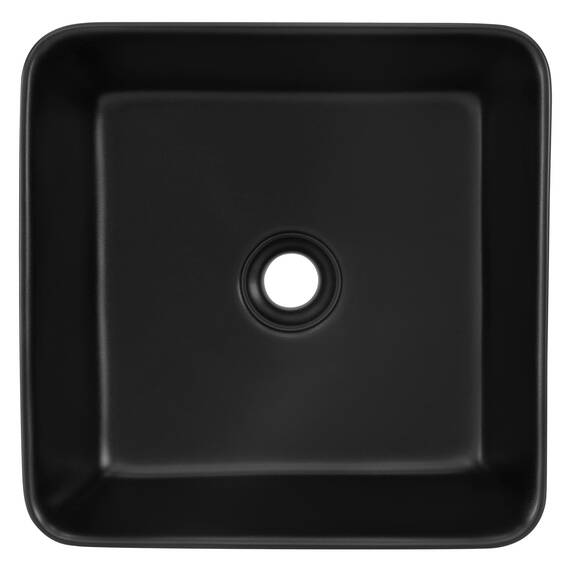 ML-Design Waschbecken aus Keramik in Schwarz matt 39x39x15 cm Quadratisch, Moderne Aufsatzwaschbecken, Design Waschtisch Aufsatz-Waschschale Waschplatz Handwaschbecken, für das Badezimmer und Gäste-WC