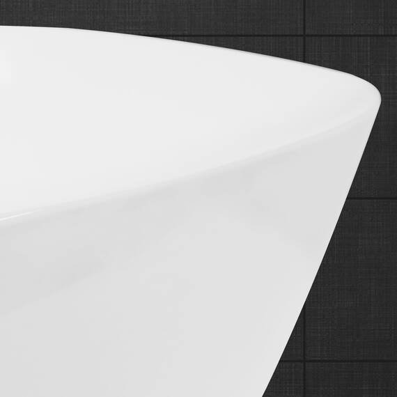 ECD Germany Waschbecken Waschtisch 505 x 385 x 135 mm aus Keramik Weiß Aufsatzbecken Aufsatzwaschbecken Handwaschbecken Aufsatzwaschtisch Spülbecken Becken Wasserfall Waschschale Waschschüssel