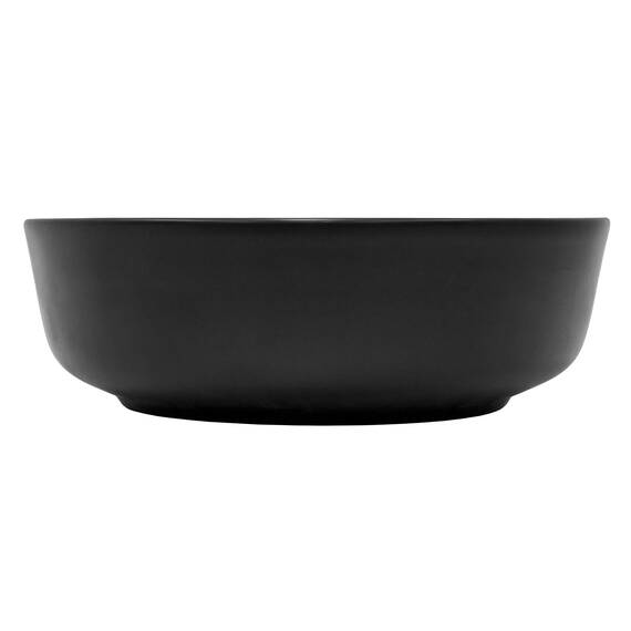 ML-Design Waschbecken aus Keramik in Schwarz matt Ø 415 x 135 mm, Runde Aufsatzwaschbecken, Moderne Waschtisch, Waschschale mit Abflussloch, Waschplatz Handwaschbecken, für Badezimmer/Gäste-WC