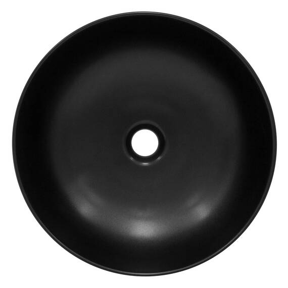 ML-Design Waschbecken aus Keramik in Schwarz matt Ø 415 x 135 mm, Runde Aufsatzwaschbecken, Moderne Waschtisch, Waschschale mit Abflussloch, Waschplatz Handwaschbecken, für Badezimmer/Gäste-WC