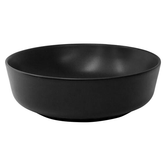 ML-Design Waschbecken aus Keramik in Schwarz matt Ø 415 x 135 mm, Runde Aufsatzwaschbecken, Moderne Waschtisch, Waschschale mit Abflussloch, Waschplatz Handwaschbecken, für Badezimmer/Gäste-WC