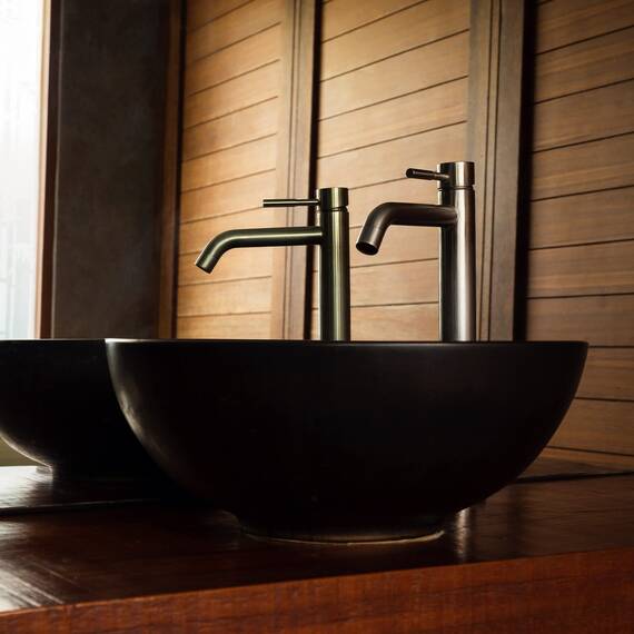 ML-Design Waschbecken aus Keramik in Schwarz Matt, Ø 32x13,5 cm, Runde Aufsatzwaschbecken, Moderne Waschtisch, Waschschale mit Abflussloch, Waschplatz Handwaschbecken, für das Badezimmer und Gäste-WC