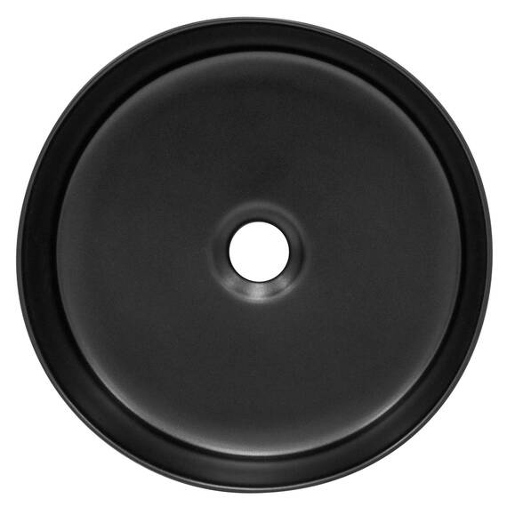 ML-Design Waschbecken aus Keramik in Schwarz matt Ø 360 x 120 mm, Runde Aufsatzwaschbecken, Moderne Waschtisch, Waschschale mit Abflussloch, Waschplatz Handwaschbecken, für Badezimmer/Gäste-WC