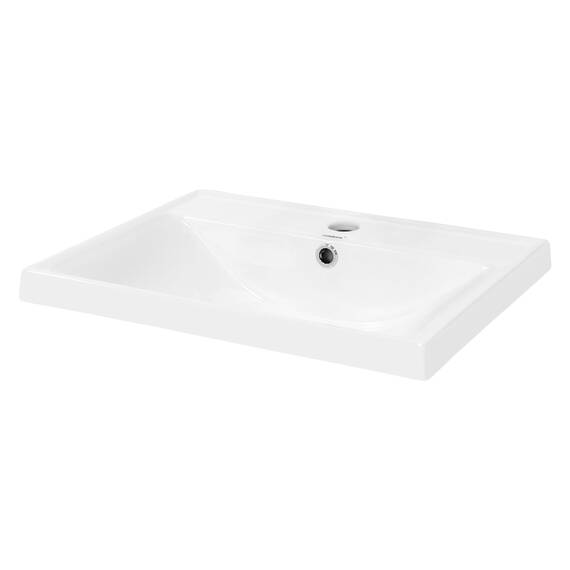 ML-Design Waschbecken Keramik Weiß 51x15,5x41,5 cm Eckig inkl. Ablaufgarnitur Einbauwaschbecken mit Überlauf Aufsatzwaschbecken Einbauwaschtisch Waschschale Waschplatz Handwaschbecken, für Badezimmer