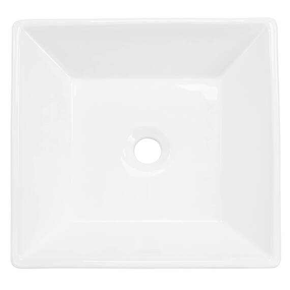 ML-Design Waschbecken aus Keramik in Weiß glänzend 41x41x12 cm Quadratisch, Moderne Aufsatzwaschbecken, Design Waschtisch Aufsatz-Waschschale Waschplatz Handwaschbecken, für das Badezimmer/Gäste-WC