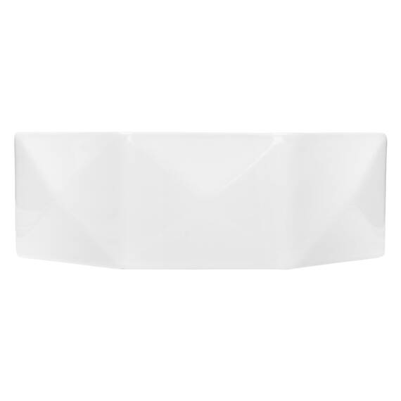 ML-Design Waschbecken Keramik Weiß glänzend Ø 42x13,5 cm inkl. Ablaufgarnitur ohne Überlauf, Diamant Design, Aufsatzwaschbecken Moderne Waschtisch Waschschale Waschplatz Handwaschbecken für Badezimmer