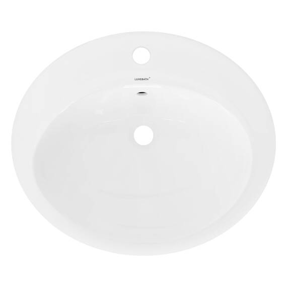 ML-Design Waschbecken aus Keramik Weiß glänzend 57x19,5x48,5cm Oval Einbauwaschbecken mit Hahnloch und Überlauf, Badezimmer Aufsatzwaschbecken Einbauwaschtisch Waschschale Waschplatz Handwaschbecken