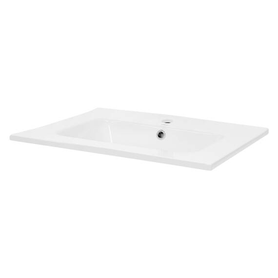 ML-Design Waschbecken Keramik Weiß 61x16,5x46 cm inkl. Ablaufgarnitur mit Überlauf Einbauwaschbecken Aufsatzwaschbecken Einbauwaschtisch Waschschale Waschplatz Handwaschbecken für Badezimmer/Gäste-WC