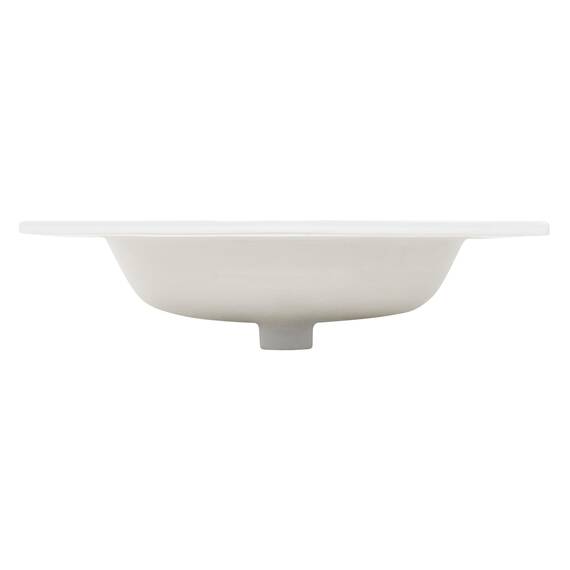 ML-Design Waschbecken aus Keramik Weiß 61x16,5x46 cm Eckig, Einbauwaschbecken mit Hahnloch und Überlauf, Aufsatzwaschbecken Einbauwaschtisch Waschschale Waschplatz Handwaschbecken, für das Badezimmer
