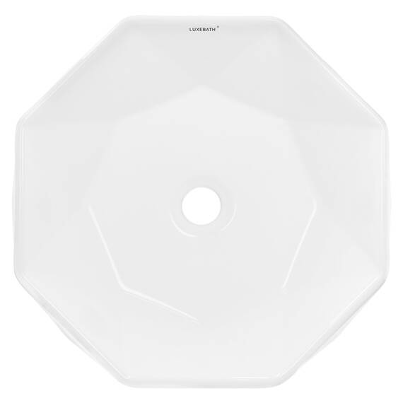 ML-Design Waschbecken Keramik Weiß glänzend Ø 42x13,5 cm inkl. Ablaufgarnitur ohne Überlauf, Diamant Design, Aufsatzwaschbecken Moderne Waschtisch Waschschale Waschplatz Handwaschbecken für Badezimmer