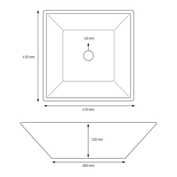 ML-Design Waschbecken aus Keramik in Weiß glänzend 41x41x12 cm Quadratisch, Moderne Aufsatzwaschbecken, Design Waschtisch Aufsatz-Waschschale Waschplatz Handwaschbecken, für das Badezimmer/Gäste-WC