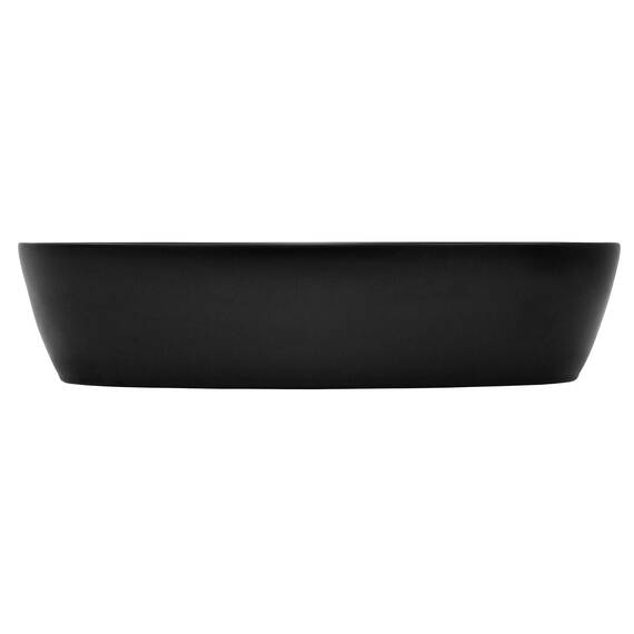 ML-Design Waschbecken aus Keramik Schwarz 605x385x140 mm, Abgerundeten Ecken, Aufsatzwaschbecken, Moderne Waschtisch, Waschschale mit Abflussloch, Waschplatz Handwaschbecken, für Badezimmer/Gäste-WC