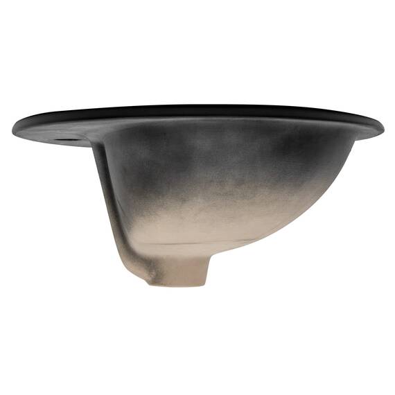 ML-Design Waschbecken aus Keramik Schwarz matt 57x48,5x19,5 cm Oval mit Ablaufgarnitur, Einbauwaschbecken mit Überlauf, Aufsatzwaschbecken Einbauwaschtisch Waschschale Handwaschbecken, für Badezimmer