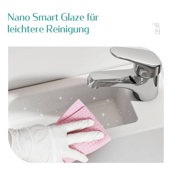 EMKE Waschbecken - Mini Hängewaschbecken für Badezimmer & Gäste-WC - 36 × 18 × 9 cm - Hochwertige KeramikWaschschale - rechteckig Armatur-Loch Rechte - Weiß