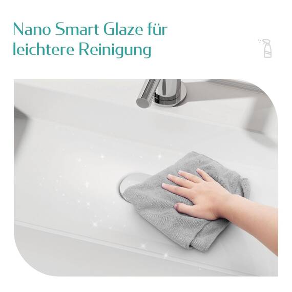 EMKE Waschbecken Aufsatzwaschbecken - Hängewaschbecken für Badezimmer & Gäste-WC - 70 × 40 × 11 cm Keramikwaschbecken Weiß