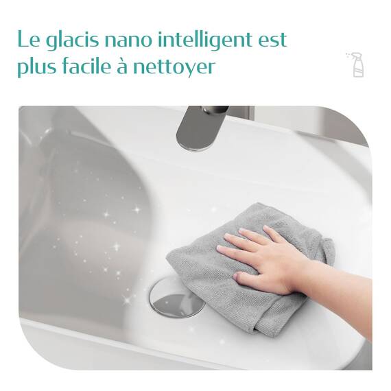 EMKE Aufsatzwaschbecken Waschbecken Bad 60 × 38 × 15 cm, Eckig Handwaschbecken für Badezimmer Gäste WC, Keramik Aufsatzbecken Waschschale Waschtisch Weiß