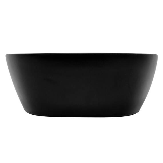 ML-Design Waschbecken aus Keramik Schwarz 605x385x140 mm, Abgerundeten Ecken, Aufsatzwaschbecken, Moderne Waschtisch, Waschschale mit Abflussloch, Waschplatz Handwaschbecken, für Badezimmer/Gäste-WC