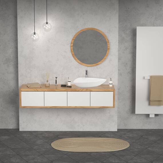 ML-Design Waschbecken aus Keramik in Weiß glänzend 69x46x13 cm Dreieckig, Moderne Aufsatzwaschbecken, Design Waschtisch Aufsatz-Waschschale Waschplatz Handwaschbecken, für das Badezimmer und Gäste-WC