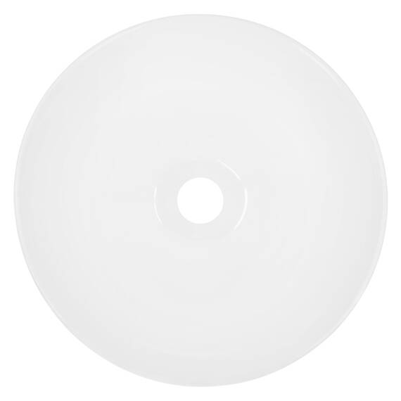 ECD Germany Waschbecken Waschtisch Ø 320x135 mm aus Keramik Weiß inkl. Ablaufgarnitur für Waschbecken ohne Überlauf Aufsatzbecken Aufsatzwaschbecken Aufsatzwaschtisch Waschschale Spülbecken Becken