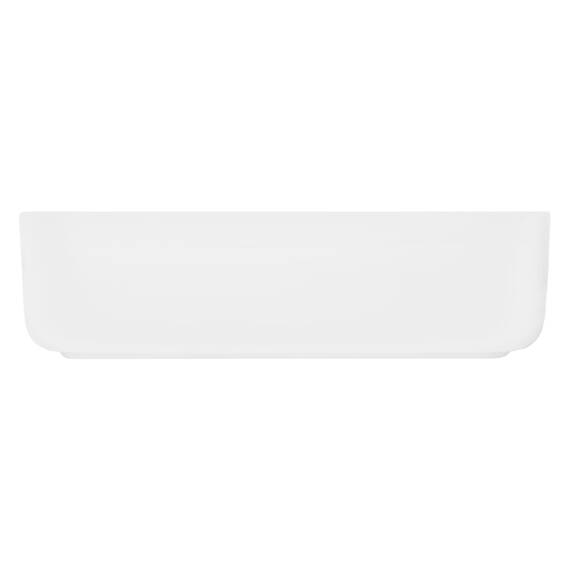 ECD Germany Design Waschbecken Waschtisch 505x395x135 mm aus Keramik Weiß - Aufsatzbecken Aufsatzwaschbecken Handwaschbecken Aufsatzwaschtisch Spülbecken Becken Wasserfall Waschschale Waschschüssel