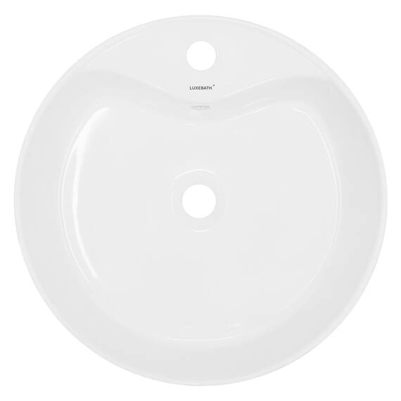 ECD Germany Waschbecken Waschtisch Ø 460 x 155 mm aus Keramik Rund Weiß - Aufsatzbecken Aufsatzwaschbecken Handwaschbecken Aufsatzwaschtisch Spülbecken Becken Wasserfall Waschschale Waschschüssel
