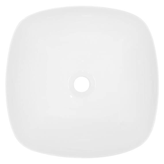 ECD Germany Waschbecken Waschtisch 405 x 405 x 140 mm aus Keramik Weiß - Aufsatzbecken Aufsatzwaschbecken Handwaschbecken Aufsatzwaschtisch Spülbecken Becken Wasserfall Waschschale Waschschüssel