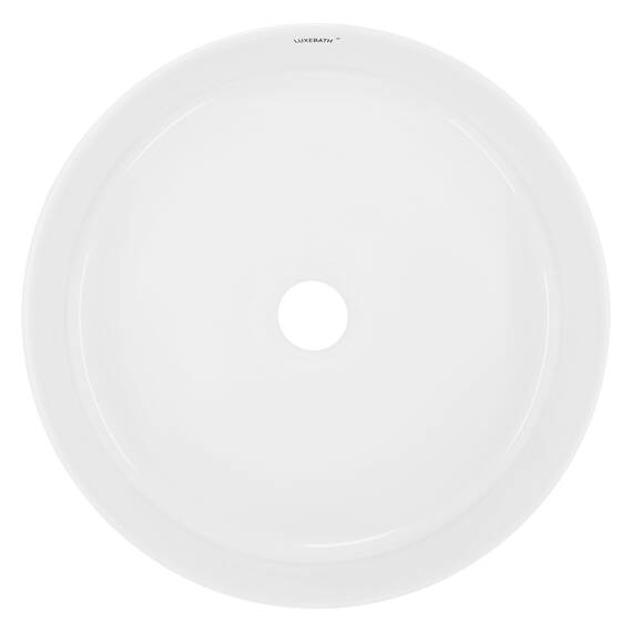 ECD Germany Design Waschbecken Waschtisch Ø 355 x 120 mm aus Keramik Rund Weiß - Aufsatzbecken Aufsatzwaschbecken Handwaschbecken Aufsatzwaschtisch Spülbecken Wasserfall Waschschale Waschschlüssel