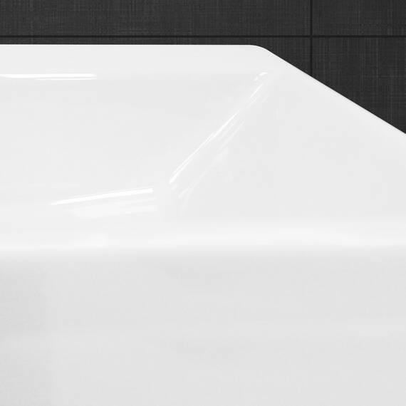 ECD Germany Waschbecken Waschtisch 515x360x130 mm aus Keramik Eckig Weiß - Aufsatzbecken Aufsatzwaschbecken Handwaschbecken Aufsatzwaschtisch Spülbecken Becken Wasserfall Waschschale Waschschüssel