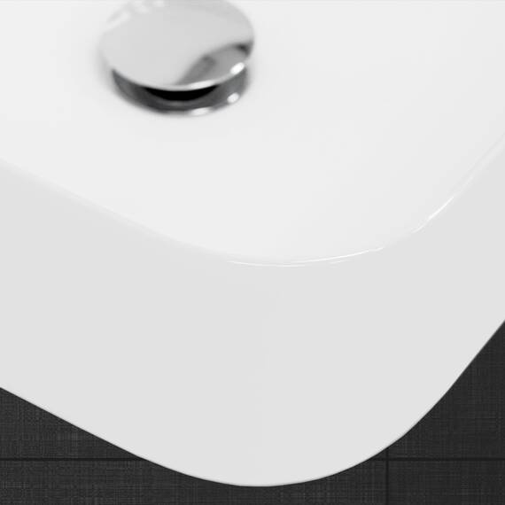 ECD Germany Waschbecken Waschtisch 390x390x140 mm aus Keramik Eckig Weiß - Aufsatzbecken Aufsatzwaschbecken Handwaschbecken Aufsatzwaschtisch Spülbecken Becken Wasserfall Waschschale Waschschüssel